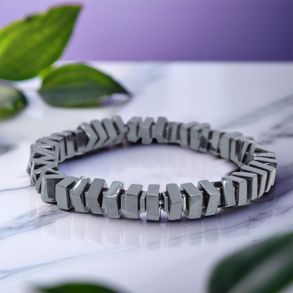 Kare Hematit Doğaltaş Bileklik