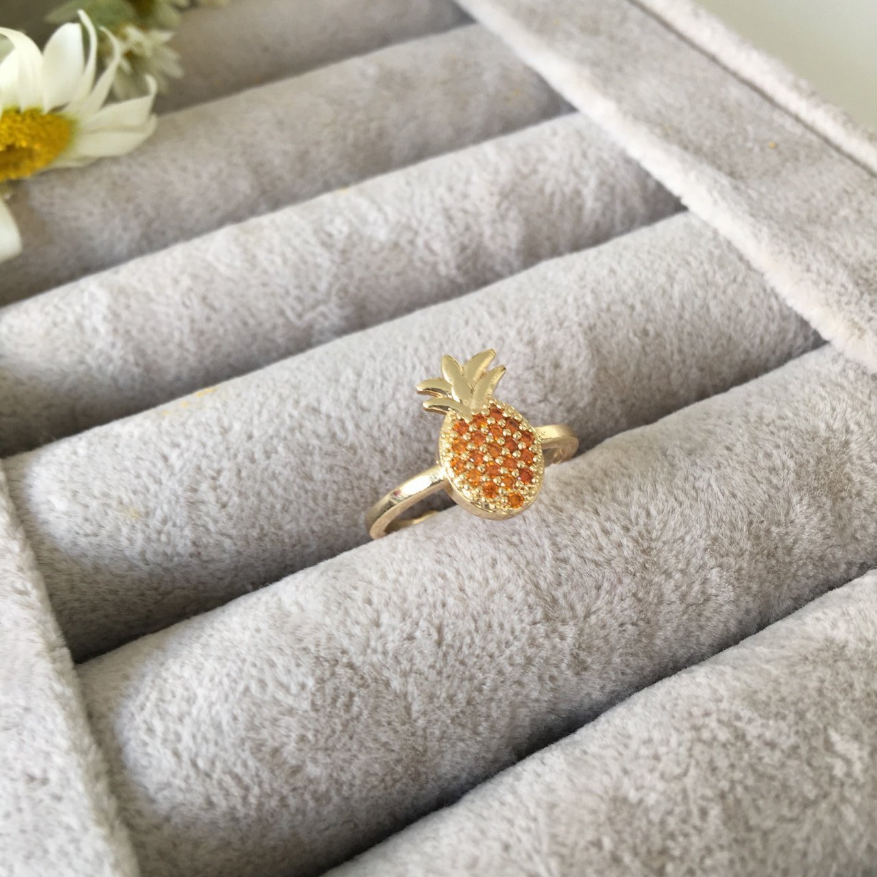 Full Zirkon Taşlı Ananas Yüzük